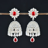 Araya Red Chunky Stud Earrings for Stylish Looks
